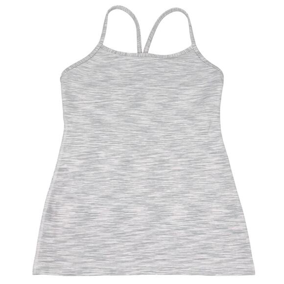 LULULEMON Power Y Tank Size 4 Wee Are From Space Gray Pink w/ Built In Bra - Picture 2 of 5